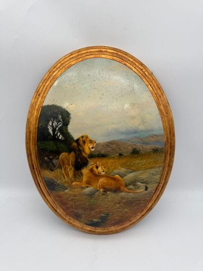 Oil on curved wood - Lions in the savannah
Painting...