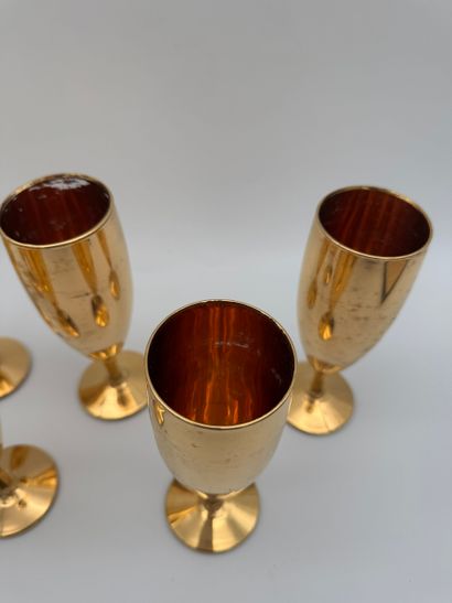 Suite of six Laeken champagne flutes (20th...