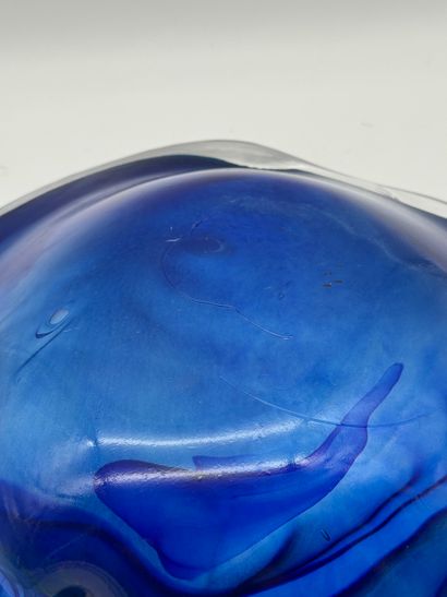 Peter Kaspar - Blue crystal basket / bowl
Blue-tinted,...