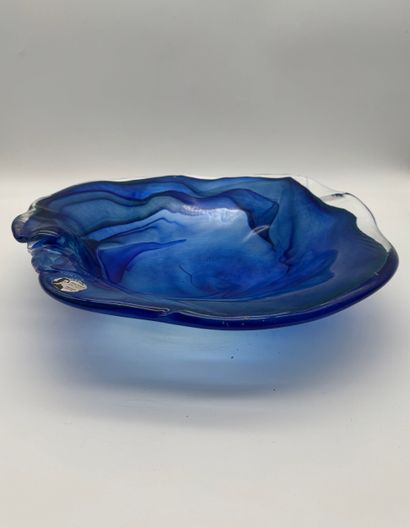 Peter Kaspar - Blue crystal basket / bowl
Blue-tinted,...