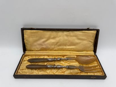 Salad service - Sterling silver and horn
Set...