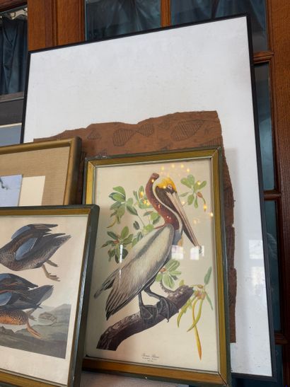 Lot of 7 framed pieces Various techniques
Set...