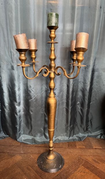 Floor-standing candlestick - Laiton à cinq...
