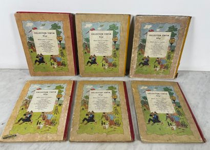 Hergé - Tintin - Set of 6 albums : Original...