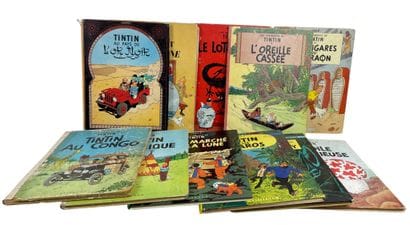 Hergé - Tintin - Set of 11 comic strips
Set...