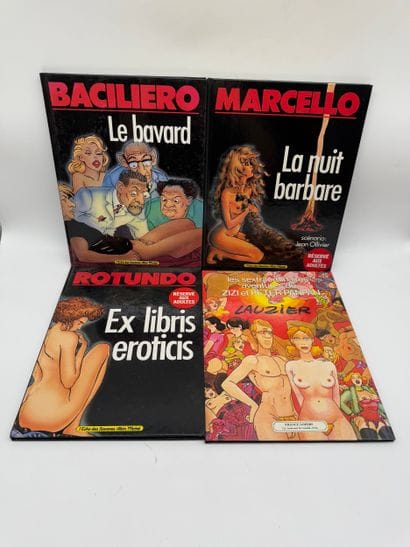 A set of four erotic comic books, including:
-...