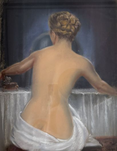 Female Nude at the Dressing Table Mid-20th-Century...
