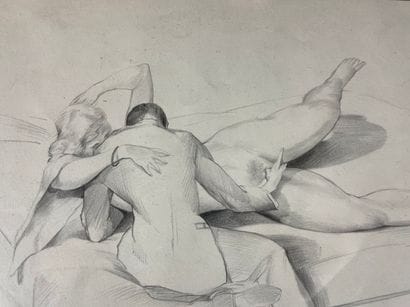 R. Van Doren (XX century) Pencil drawing...