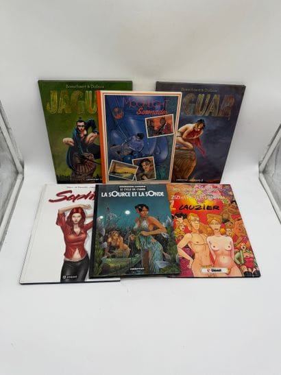 A set comprising six Franco-Belgian comic...
