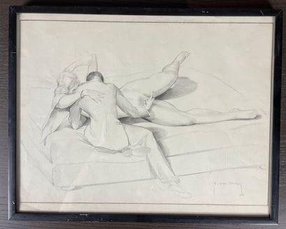 R. Van Doren (XX century) Pencil drawing...