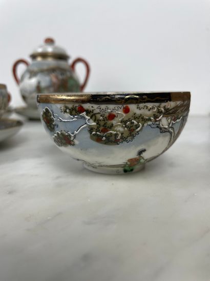 Japanese tea service, in the Kutani style,...