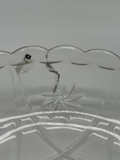 Glass stemmed bowl decorated with grape clusters
Pressed...