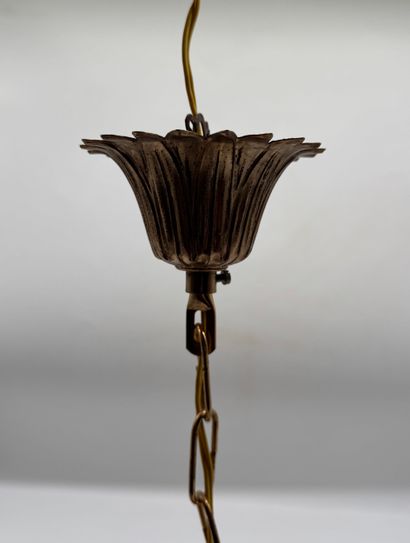 LUSTRE CORBEILLE A PAMPILLES VERS 1950
Lustre...