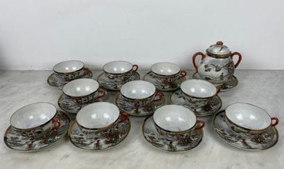 Japanese tea service, in the Kutani style,...
