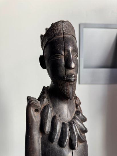 Africa Carved Wooden Warrior or Hunter 20th...