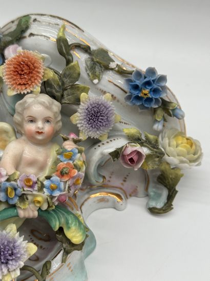 Console murale décorative en porcelaine polychrome...