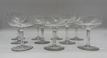 Lot de 10 coupes à champagne en cristal
Ensemble...