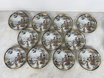 Japanese tea service, in the Kutani style,...