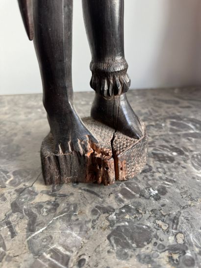 Africa Carved Wooden Warrior or Hunter 20th...