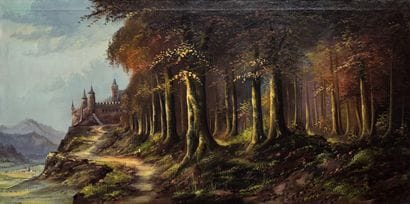 P. Boone (attribué à) Paysage romantique...