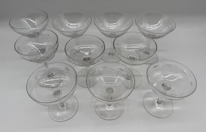 Lot de 10 coupes à champagne en cristal
Ensemble...
