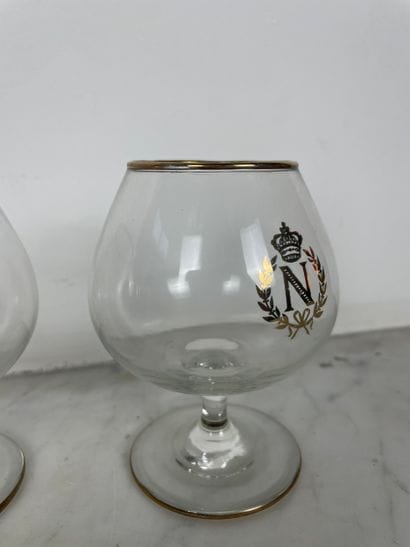 Set of five digestif glasses (cognac/whisky...