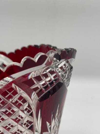 BOHEMIAN CRYSTAL
Two-handled crystal sugar...