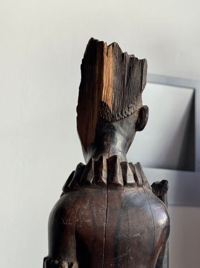 Africa Carved Wooden Warrior or Hunter 20th...