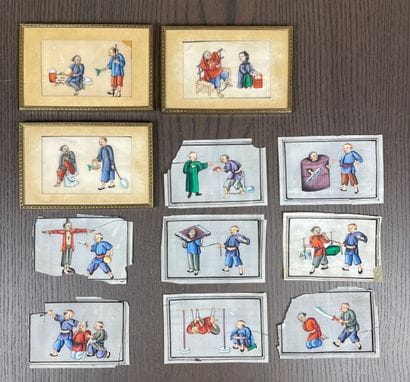 Suite de 11 scènes de châtiments - Chine...