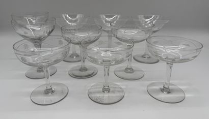 Lot de 10 coupes à champagne en cristal
Ensemble...