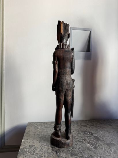 Africa Carved Wooden Warrior or Hunter 20th...