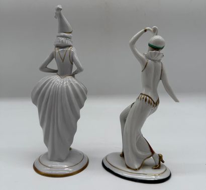 Paire de figures Art Déco de style Pierrot...