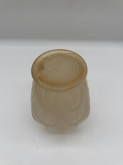 Molded, satin-finished glass vase - Art Deco...