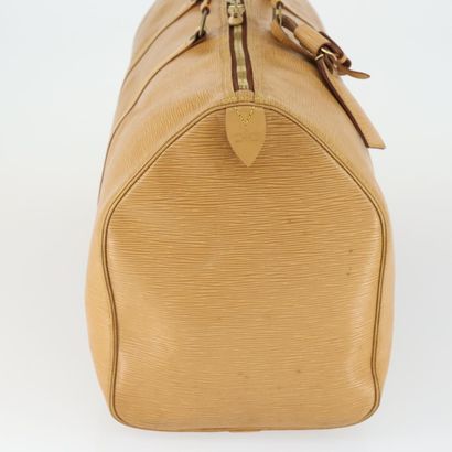 LOUIS VUITTON “Keepall” bag in beige Epi...