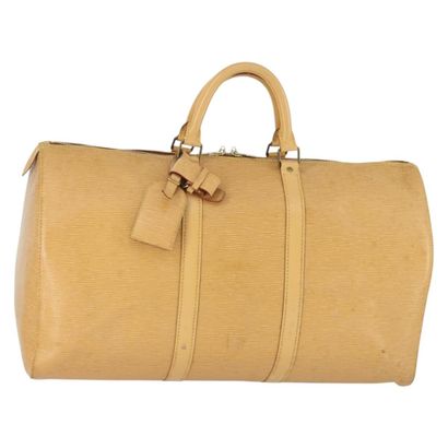 LOUIS VUITTON “Keepall” bag in beige Epi...