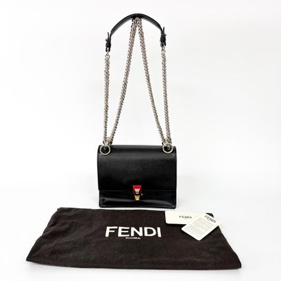 FENDI “Kan I” bag in black leather, size...