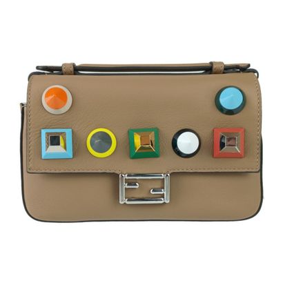 FENDI “Chain Baguette Charm” bag in beige...
