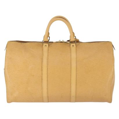 LOUIS VUITTON “Keepall” bag in beige Epi...
