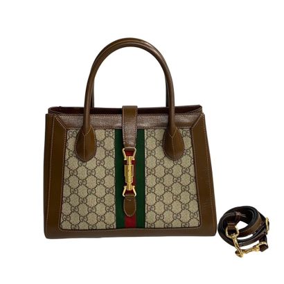 GUCCI “Jackie 1961 Web Tote” bag in brown...