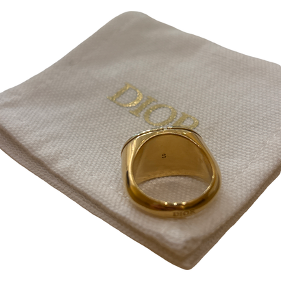 CHRISTIAN DIOR CD ring in gold-plated steel,...