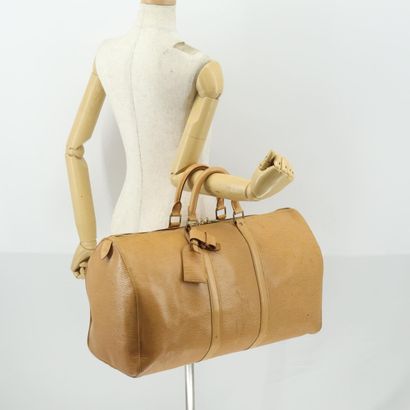 LOUIS VUITTON “Keepall” bag in beige Epi...