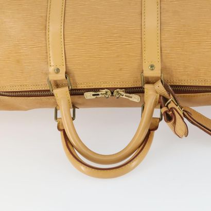 LOUIS VUITTON “Keepall” bag in beige Epi...