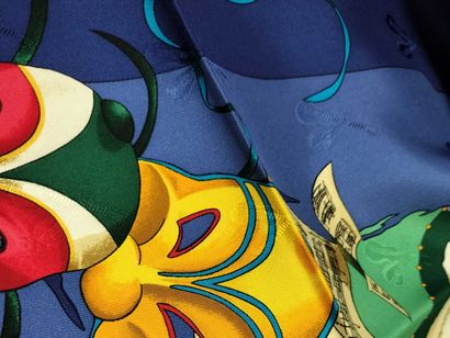 HERMES 90-cm multicolored silk scarf.
Dimensions:...