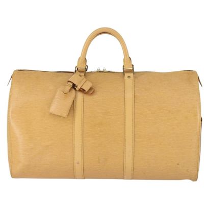 LOUIS VUITTON “Keepall” bag in beige Epi...