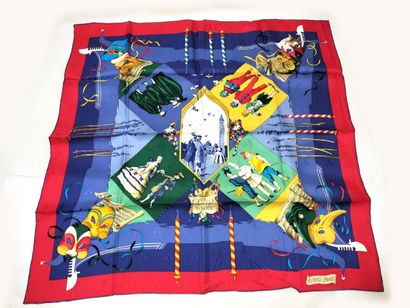 HERMES 90-cm multicolored silk scarf.
Dimensions:...