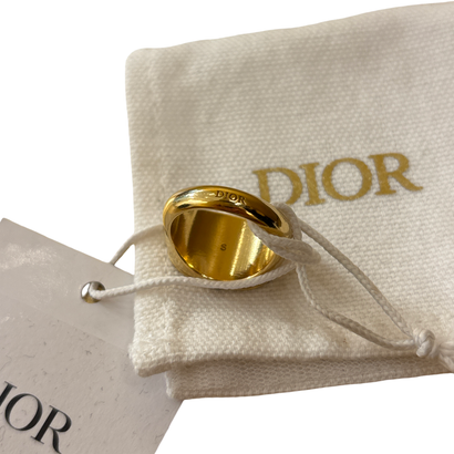 CHRISTIAN DIOR CD ring in gold-plated steel,...