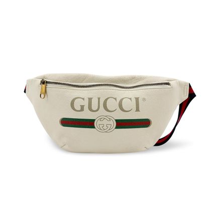 GUCCI “Logo Belt” belt bag in ivory leather,...