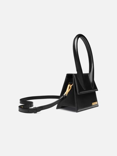 JACQUEMUS “Le Chiquito Moyen” black leather...