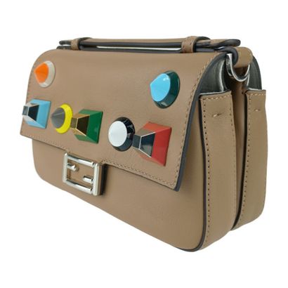 FENDI “Chain Baguette Charm” bag in beige...