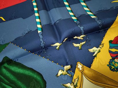 HERMES 90-cm multicolored silk scarf.
Dimensions:...